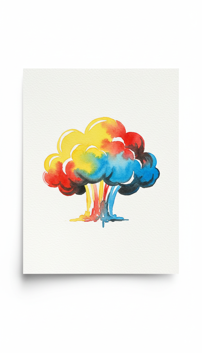 Sky Pop Watercolor Paper Art